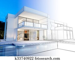 Villa technical rendering