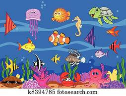 חיים של ים, ציור היתולי