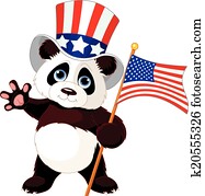 פנדה, להחזיק, דגל אמריקאי