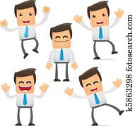 קבע, של, מצחיק, ציור היתולי, מנהל