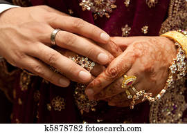 Asian wedding couple holding hands Asian wedding couple holding hands