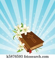 bibel, und, lilie, blumen, hintergrund bibel, und, lilie, blumen, hintergrund
