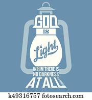 bible quotes, god is light in vintage lamp shape, from new testament from john, silhouette design bible quotes, god is light in vintage lamp shape, from new testament from john, silhouette design