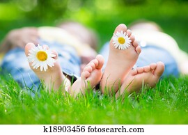 Couple lying on grass Couple lying on grass