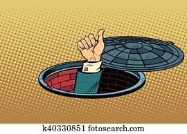 gesto mano, es, todos, derecho