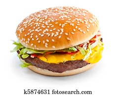 Hamburger closeup photo isolated Hamburger closeup photo isolated