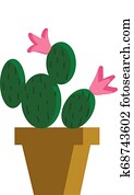 Painting of a cactus plants that looks similar to a Mickey and Minnie Mouse vector color drawing or illustration Painting of a cactus plants that looks similar to a Mickey and Minnie Mouse vector color drawing or illustration