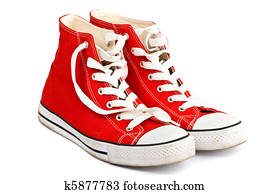 red shoes on white background red shoes on white background
