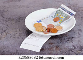 Tip on a restaurant table