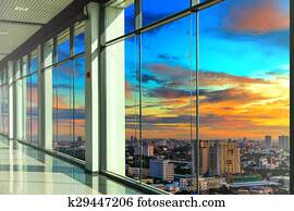 Windows in modern office Windows in modern office