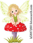 Baby Fairy on the Mushroom Baby Fairy on the Mushroom