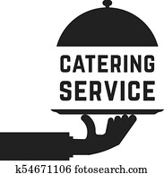 black, catering, dienst, embleem