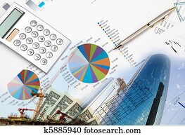 Collage of various business elements.