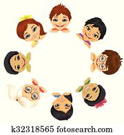 mehrfach ethnische gruppe, von, kindern