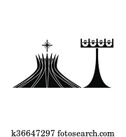 Metropolitan Cathedral in Brasil icon Metropolitan Cathedral in Brasil icon