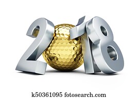 New Year 2018 golf ball gold New Year 2018 golf ball gold