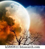 Scenic night landscape Scenic night landscape
