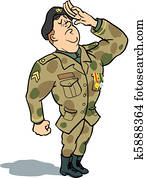 Soldier saluting Soldier saluting