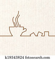 Stylized drawing of a coffee cup. Stylized drawing of a coffee cup.