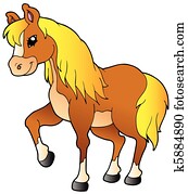 ציור היתולי, ללכת, סוס