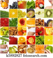 dieta, nutrição, colagem