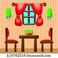 Dining room interior. Dining room interior.
