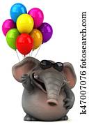 Fun elephant - 3D Illustration Fun elephant - 3D Illustration