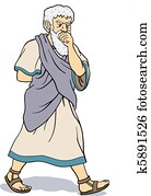 Greek philosopher thinking Greek philosopher thinking