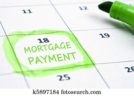 Mortgage payment mark Mortgage payment mark