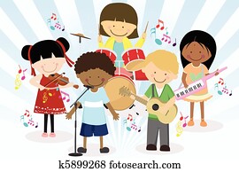 Music band of four little kids Music band of four little kids