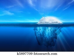 natural, iceberg, com, urso polar