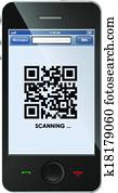 Qr code on smart phone Qr code on smart phone