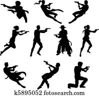 Shoot out silhouettes
