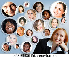 social network of businesswoman.