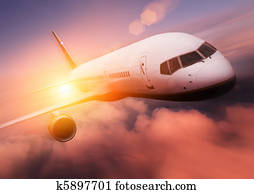 Sunset Airplane Travel Sunset Airplane Travel