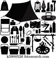 acampamento, piquenique, recreacional, ferramenta