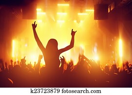 concert, disko, partei., leute, spaß haben, in, nachtclub