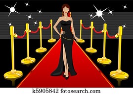 Glamorous Lady on Red Carpet Glamorous Lady on Red Carpet
