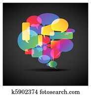 groß, sprechblase, -, symbol, für, soziales, medien