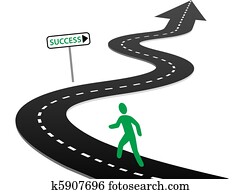 iniciativa, começar, viagem, rodovia, curvas, para, sucesso