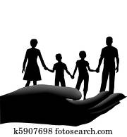 mutter, vater, kinder, familie, sicherer, sicherer, in, hand mutter, vater, kinder, familie, sicherer, sicherer, in, hand