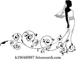 novia, boda, moda, silueta