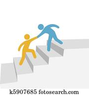 progresso, colaboração, ajuda, amigo