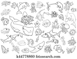 sea life animals coloring page sea life animals coloring page