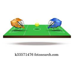 Symbol of lacrosse game on field. Symbol of lacrosse game on field.