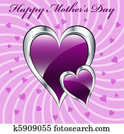 יום האם, סגול, לבבות