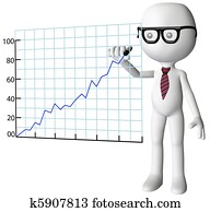 מנהל, ציור, חברה, גידול, הצלחה, שרטט