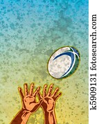 שחקן של ראגבי, ידיים, לתפוס כדור