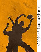 שחקן של ראגבי, לתפוס כדור, ב, lineo