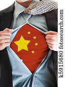 bandera de china, en, camisa